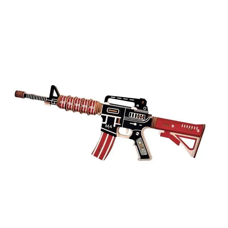 3D Wooden Puzzles Toys Tactical Game Props Pistol Submachine Gun Toys Funny Wooden Simulation Handgun Children for Kids Unisex