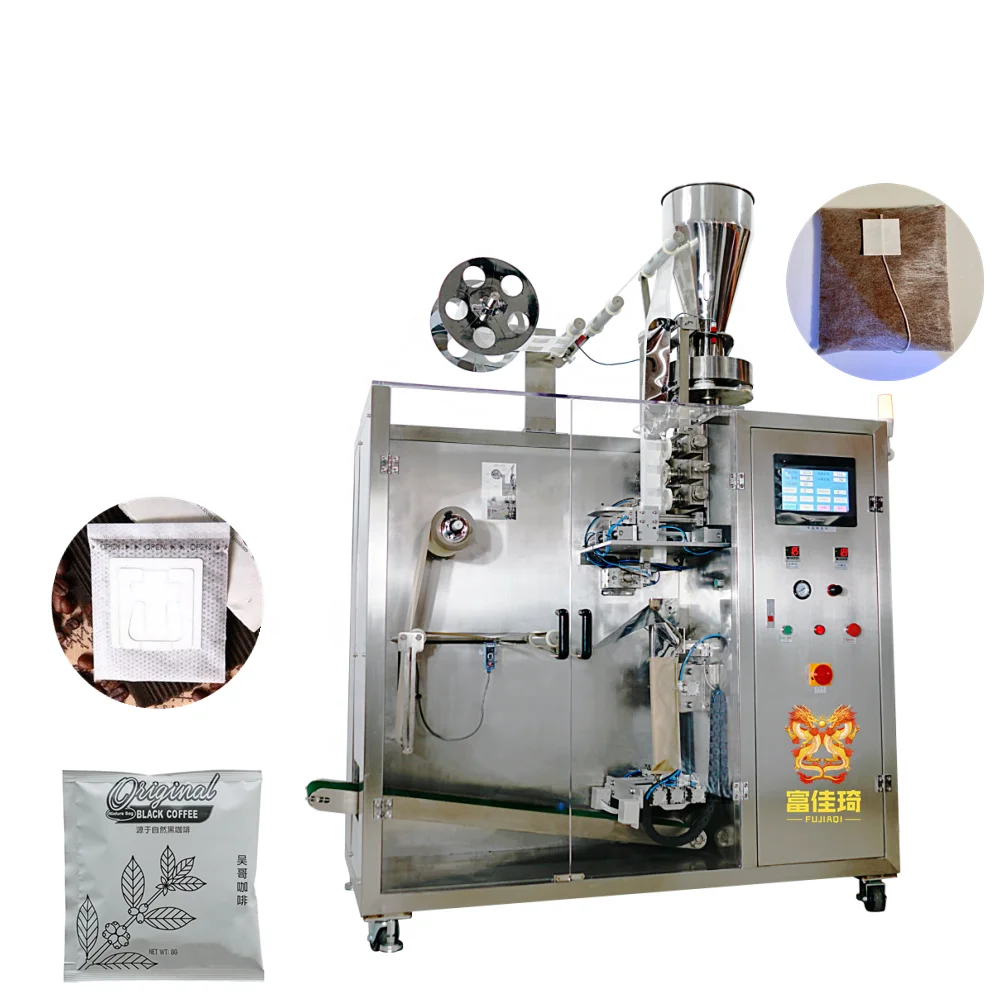 NEW 2022 Easy Operate Automatic Inner And Outer Drip Coffee Pod Herbal Tea Dip Tea Bag Sachet Packing Machine With Label And Tag