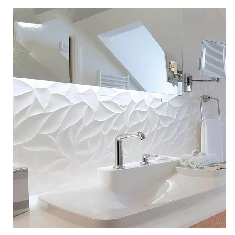 Italy design 30x60  ceramic wall glossy 3d wave surface bathroom tile