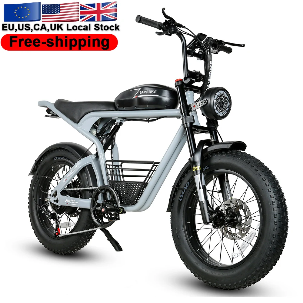 EU Dropshipping M20 Electric Mountain Bike Moped Style 7-Speed 1000W 48V High Carbon Steel Frame 4.0 Fat Tire Lithium Battery