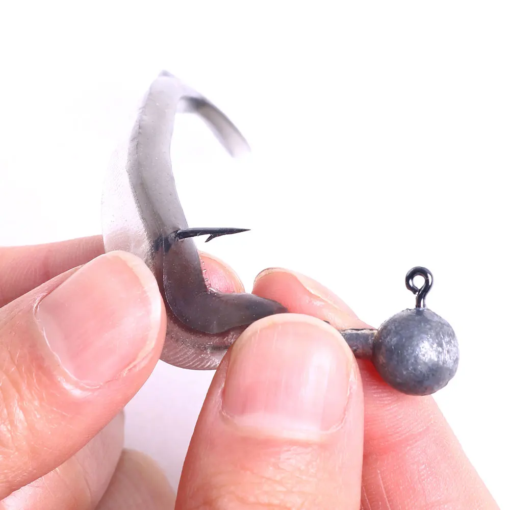 Soft Lures 8cm Baits Fishing Lure Shad Double Color Silicone Bait T Tail Wobblers