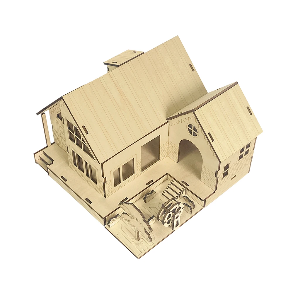 Wooden Handicraft Toys Assembly Garden Villa Souvenir Model 3d Wood Puzzle Set diy  Kids Jigsaw House Toys