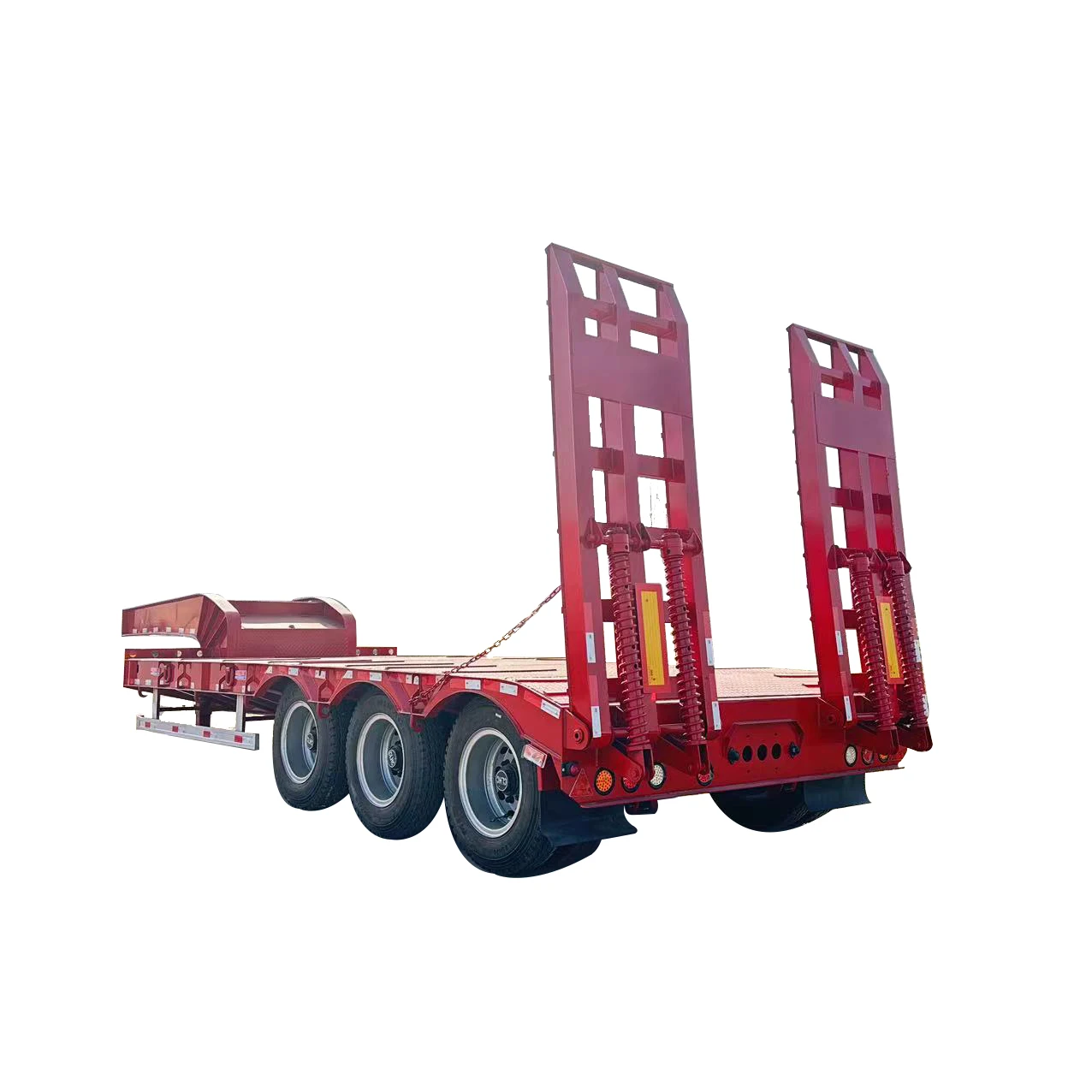China Brand Provide New Model 3Axle Shipping Tri-Axles 80Tons Heavy Duty Transport Lowboy Gooseneck Lowbed Semi Trailer In Kenya