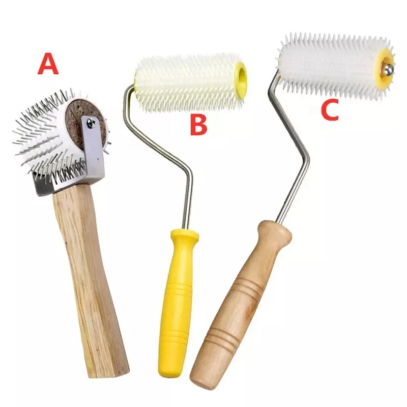 Honey Extractor Beekeeping Tool Plastic Uncapping Needle Roller Wooden Handle Uncapper for Beekeeper Comb Tool
