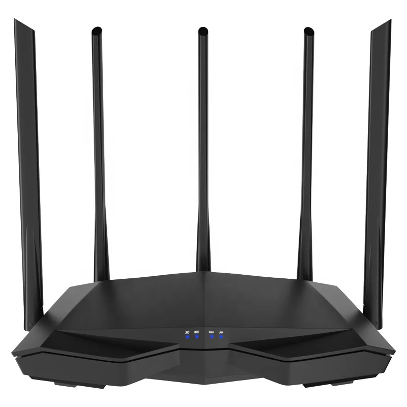 Tenda AC7 Dual Band 10/100 Мбит/с беспроводной Новый Wi-Fi маршрутизатор 2,4 ГГц/5 ГГц двухдиапазонный беспроводной маршрутизатор с 5 * 6dBi с высоким коэффициентом усиления антенны