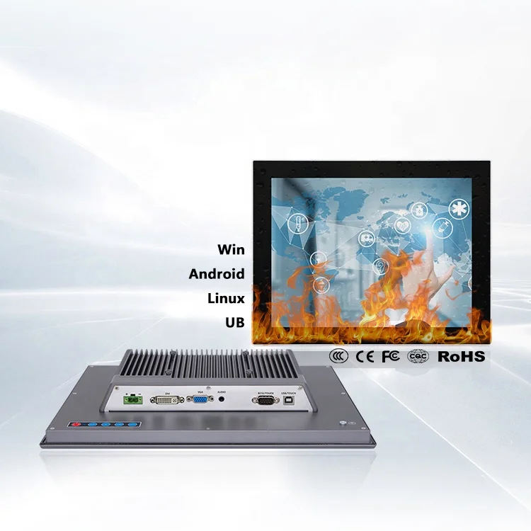 Китайский производитель, Qiyang, водонепроницаемый, с открытой рамкой, встроенный, без вентилятора, вход HMI, ЖК-дисплей, IP65, промышленный емкостный сенсорный монитор