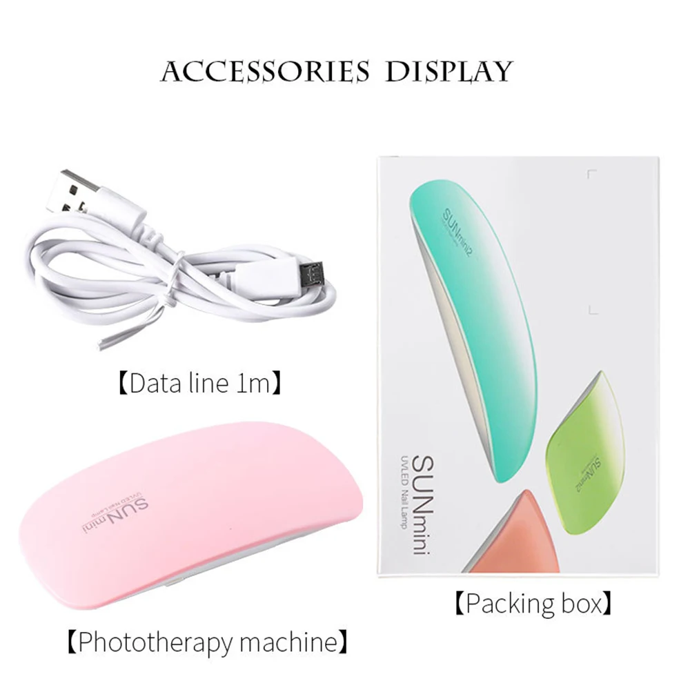 Nail Lamp 6w mini Nail dryer white pink uv LED lamp Portable usb interface Very convenient for home use