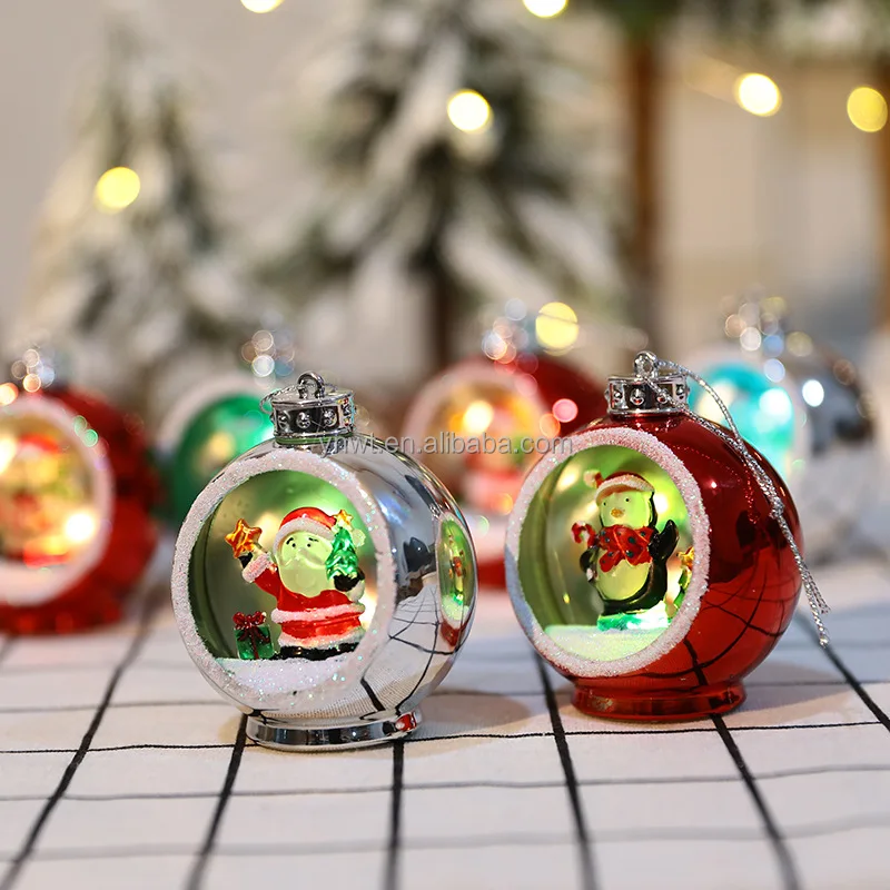 Wholesale Santa Claus Father Christmas glass Christmas ornament Christmas Glass Flat Ball