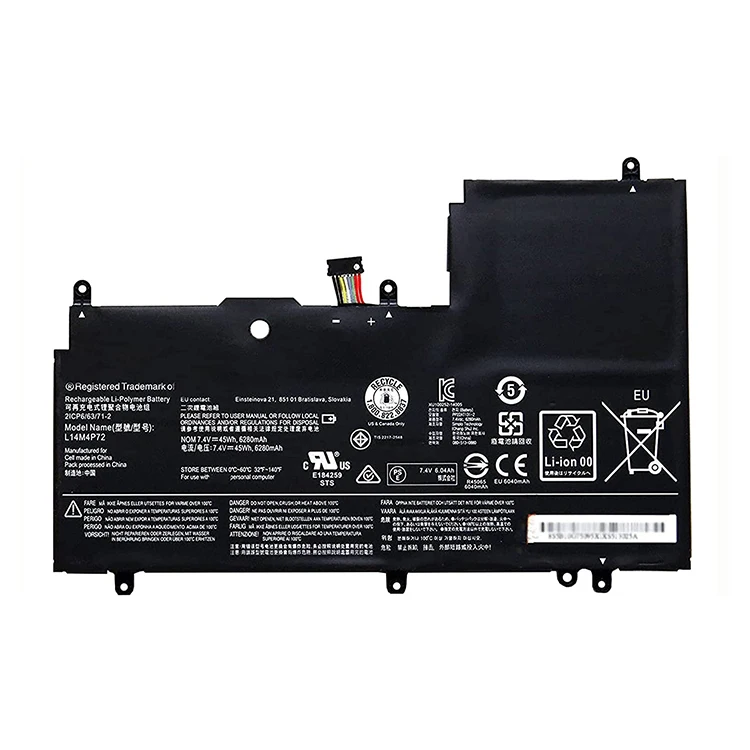 High Quality 7.4V 45Wh 6280Mah L14M4P72 Laptop Battery For Lenovo Yoga 3 3-1470 Ideapad Yoga 700-14Isk Laptop Battery