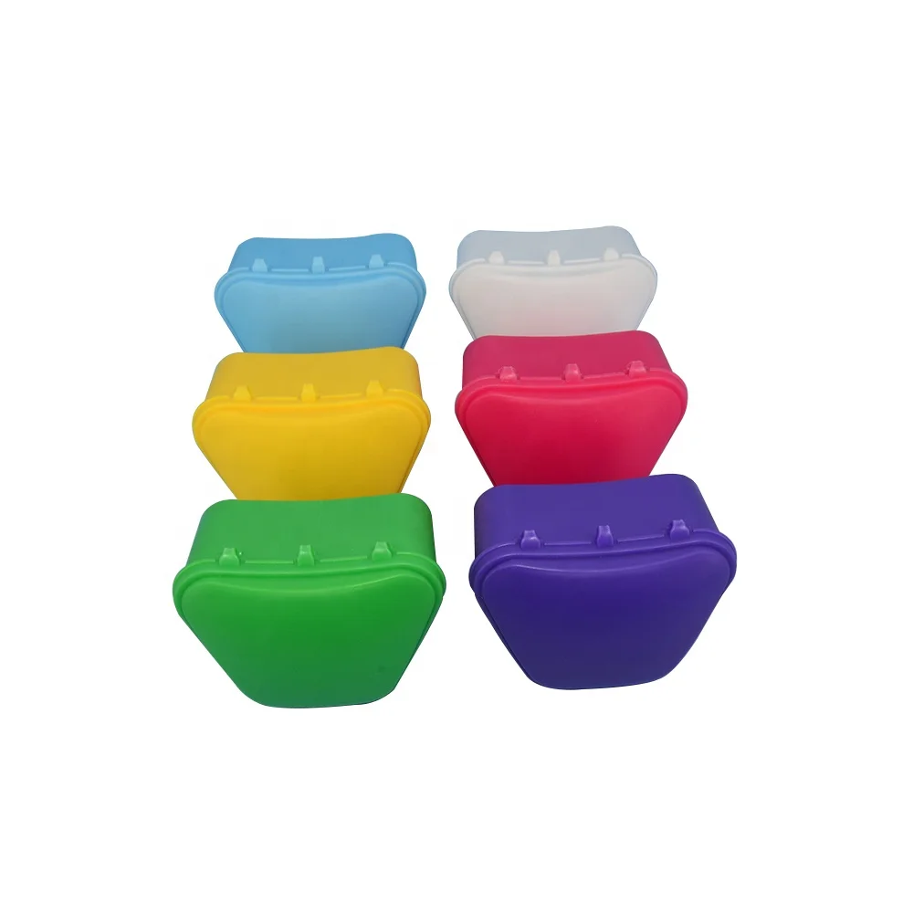 Custom plastic orthodontic denture cleaner box denture bath case uv denture case with mirror and basket