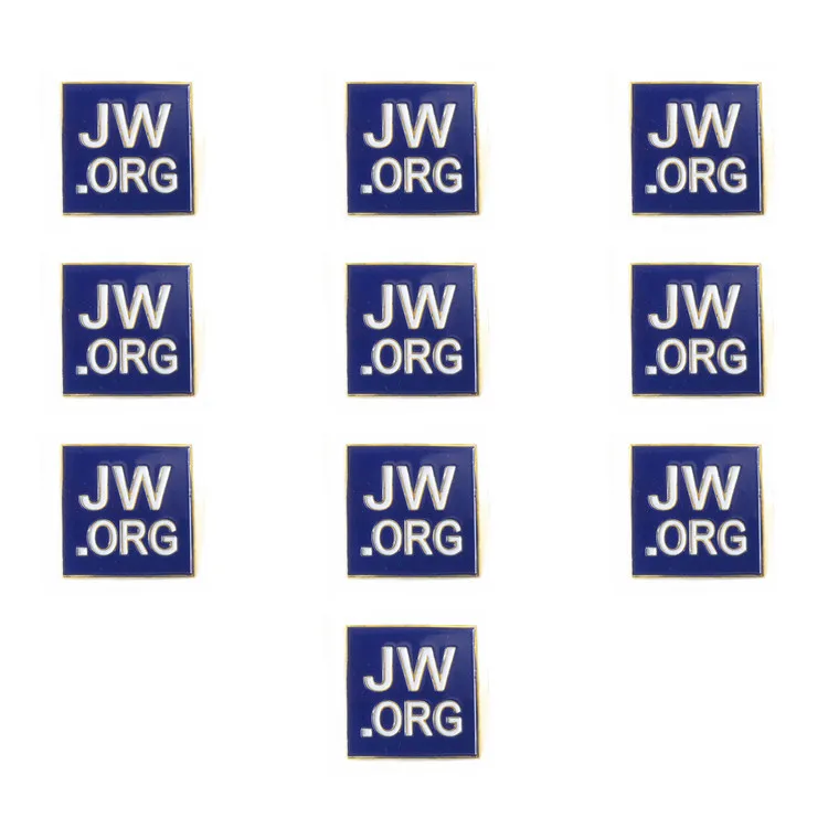 Round Shape JW.ORG Metal Lapel Pins Gold Plated Hard Enamel Badge Pins