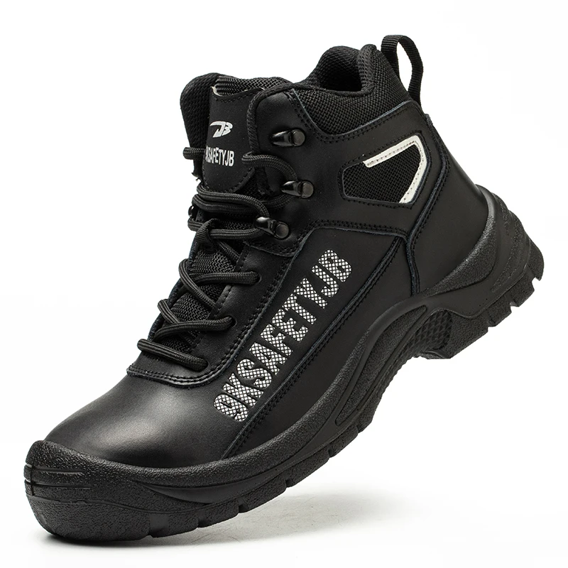 Non-slip oil-resistant leather security boots safety steel toe Waterproof dustproof Prevent splashes burns safety boot