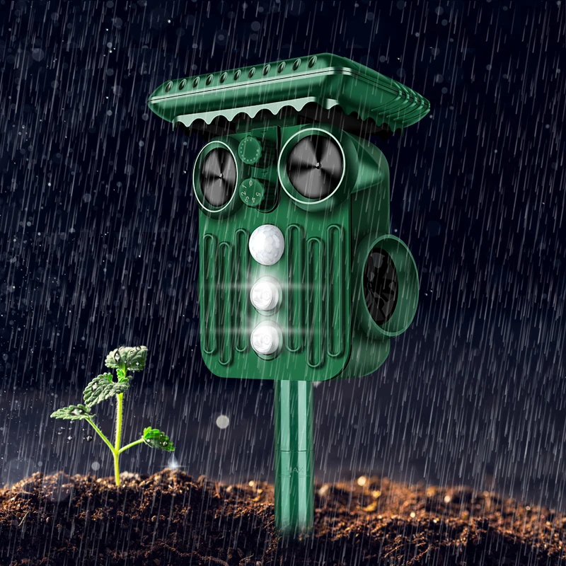 Ультразвуковой отпугиватель птиц и вредителей на солнечной батарее перезаряжаемый аккумулятор для диких животных Олень Собака Кошка Мышь репеллент