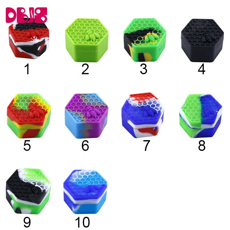 
Portable weed dry herb Storage box silicone jars dabs wax container for free sample 