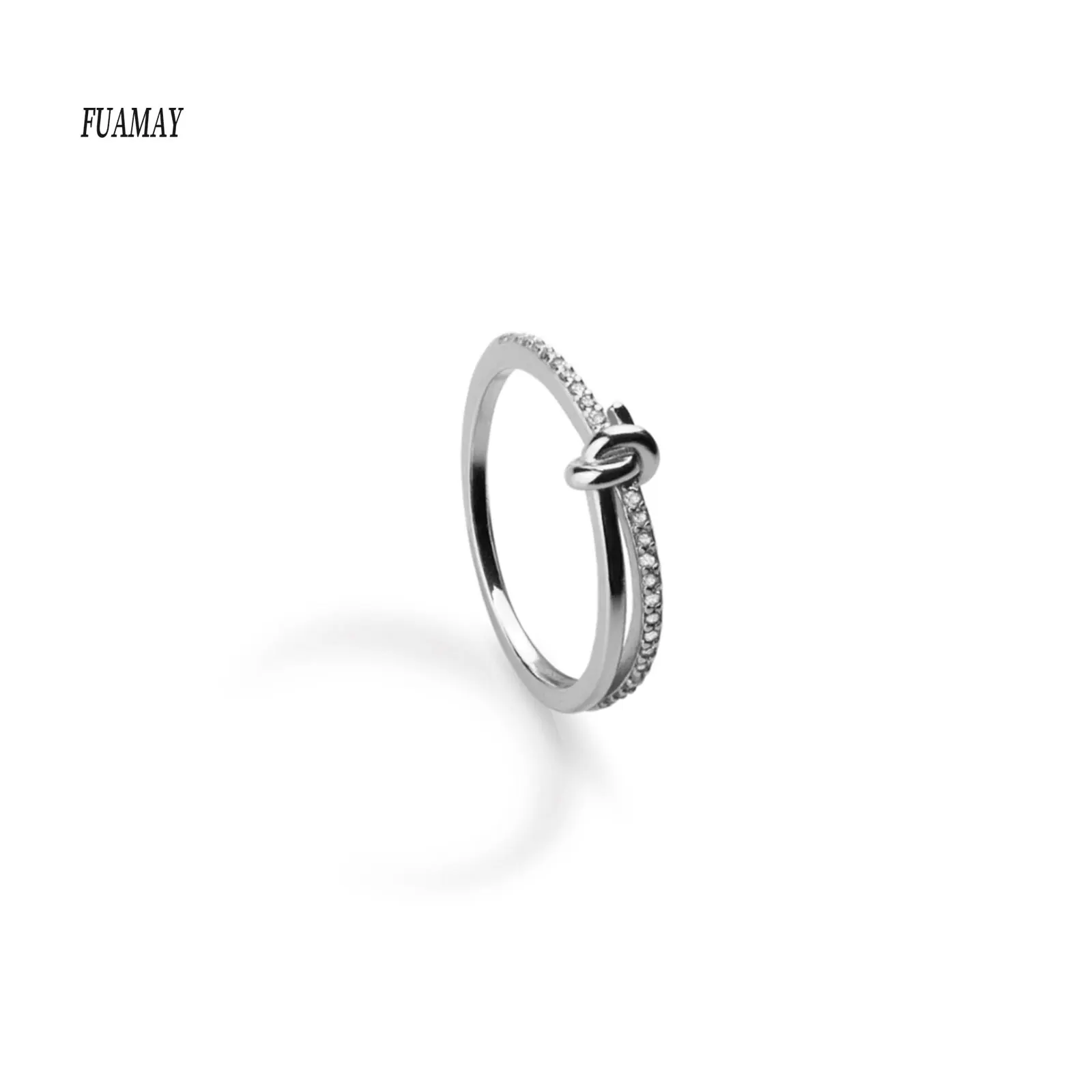 Новое модное позолоченное кольцо FUAMAY 18K темпераментное универсальное серебряное с кубическим Цирконом