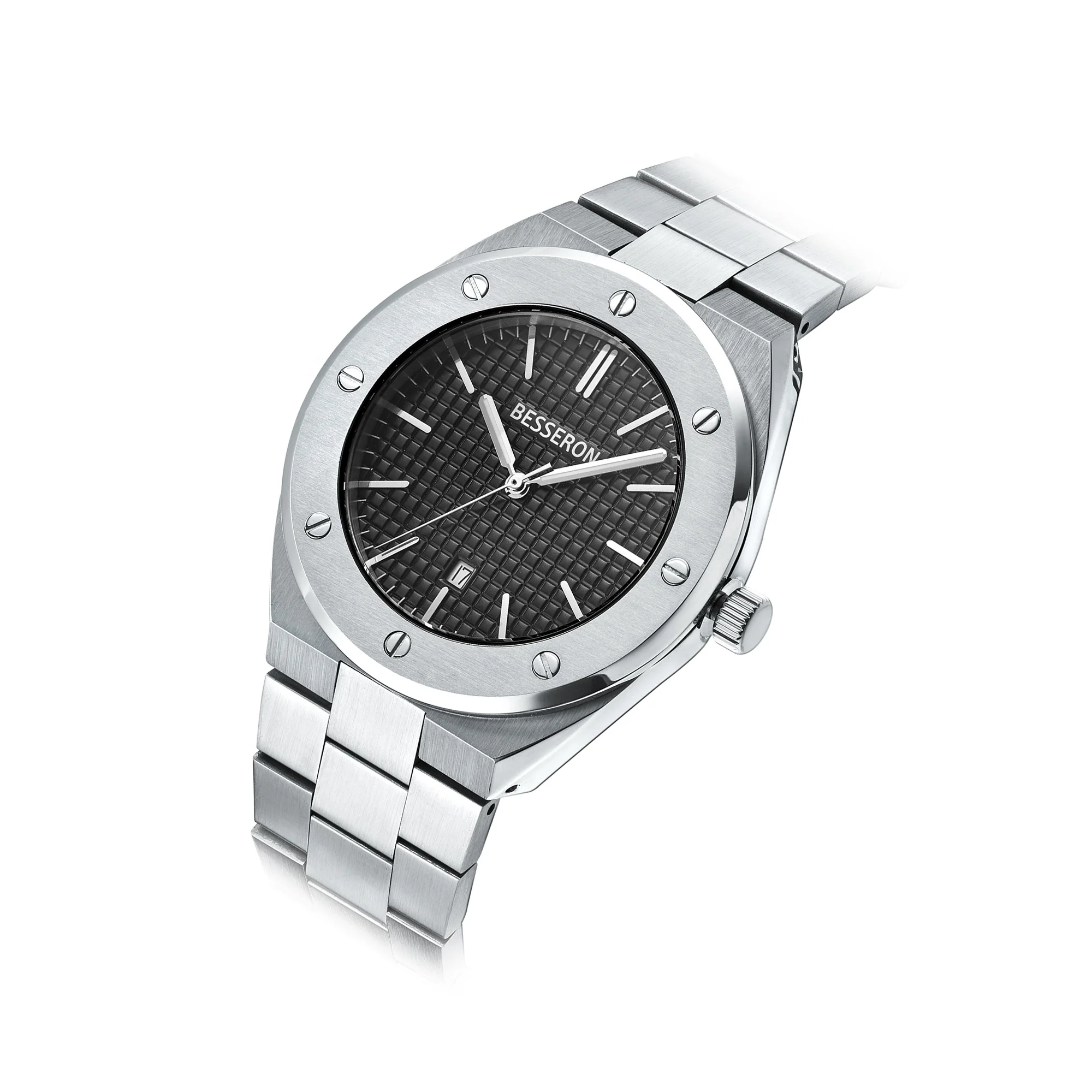 Мужские наручные часы BESSERON полностью прочные из нержавеющей стали 316L с отражающим синим светом брендовые роскошные мужские новинка 2020