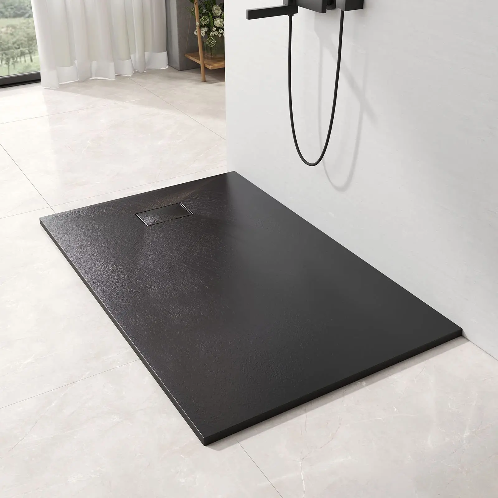Custom Made Shower Pan Black Corner Bathroom Copri Piatto Doccia Color Smc Shower Base