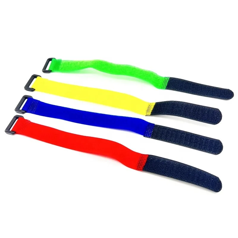 Book strap Sticky Reusable self adhesive double side adjustable with buckle Nylon Hook and Loop Fastener tape Cable Tie