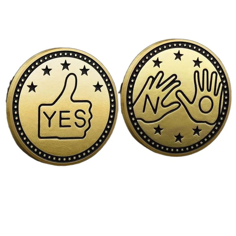 Wholesale Decision Coin Gold Silver Russian lucky YES or NO Metal Commemorative Coin