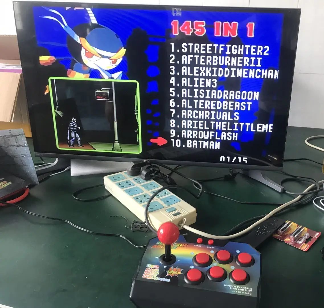 
Hot Selling 16 bit Classic Retro Video Game Arcade Console Mini Nostalgic Arcade 145 in 1 Joystick Arcade Game For Children Home 