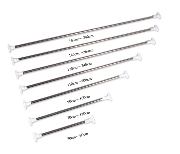 Aluminium extend-retract Straight Shower curtain rod Shrinked Polybag packing