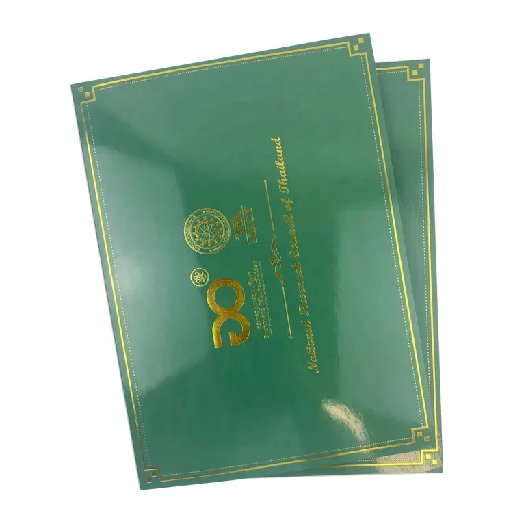 
custom foil stamp paper diploma folder A4 file certificate holder 