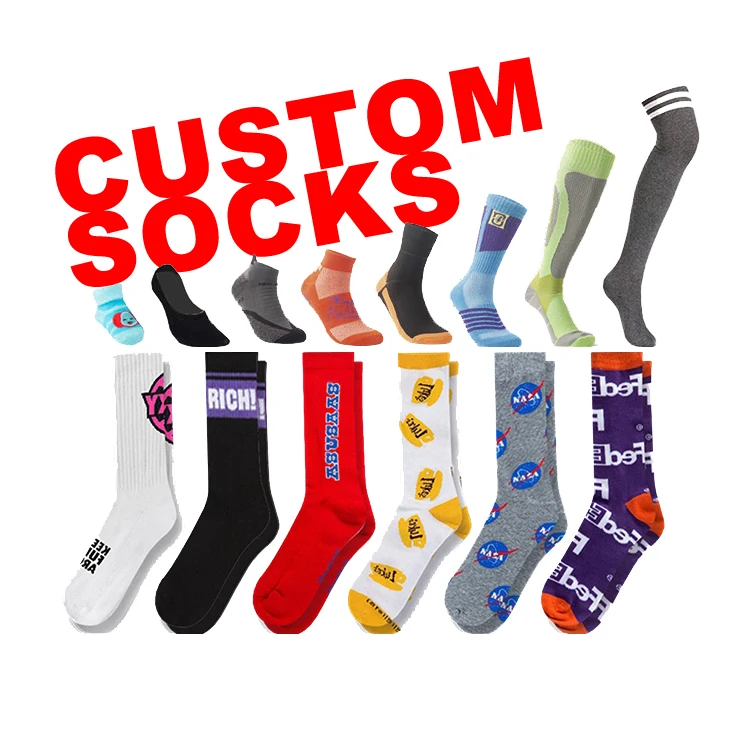 YT  High quality design custom cotton print embroidered OEM Socks embroidery logo customize custom made logo sports men socks