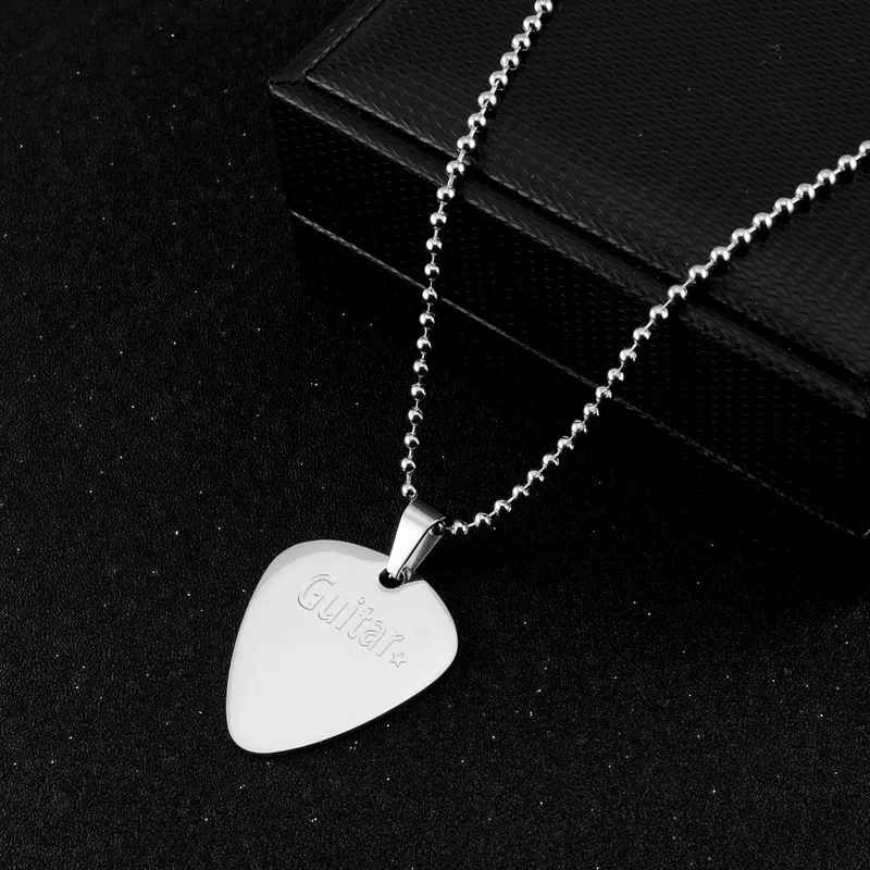 2022 Fashion Personality Style Stain Steel Material Engraved Letters Guitar Pendant