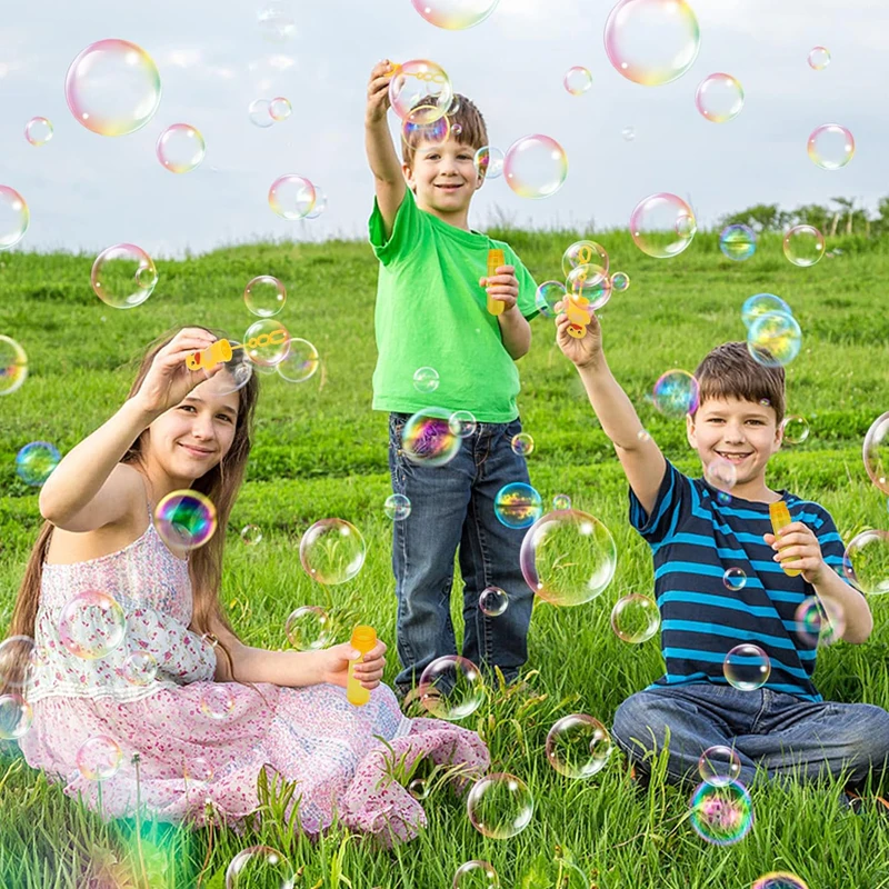 Kids Rubber Duck Toy Party Favors 24 PCS Outdoor Bubble Wands Birthday Gift Bath Toy Pool Duck Bubble Toys