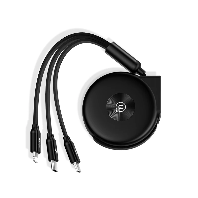 USAMS US-SJ280 новый дизайн Выдвижной usb кабель 3 в 1 кабель для передачи данных зарядное устройство usb нейлон