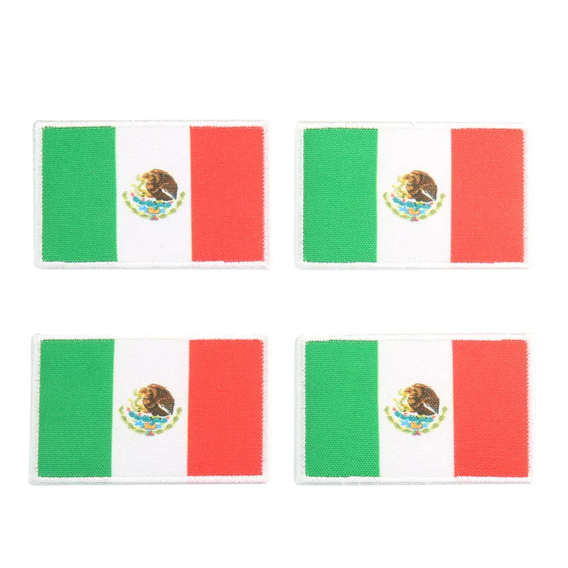 Custom Iron On Patch Hats Logo Embroidery Mexico Flag Patches For Clothing