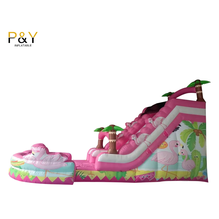 Небольшой надувной остров Фламинго водная горка