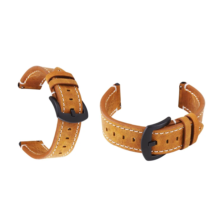 antique high grade sport leather watchband mens classic watch strap for sale