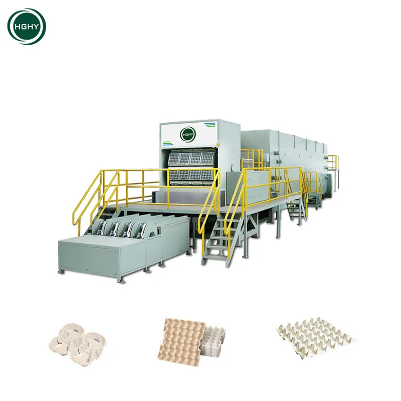 Hghy Cheap Make Egg Boxes Carton Plate Machinery Waste Paper Pulp Molding Recycling Production Line Egg Tray Making Machine