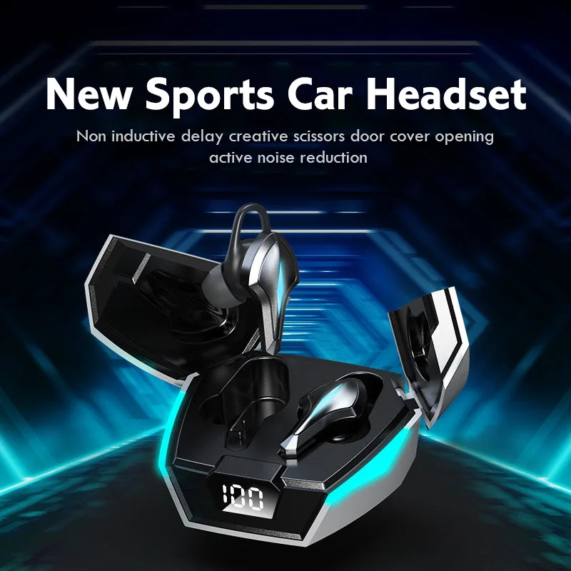 Car Model K12 Gaming Ture Wireless Earbuds Multicolor Game Lamp Headphones Wireless Bluetooth Earbuds With Power Digital Display