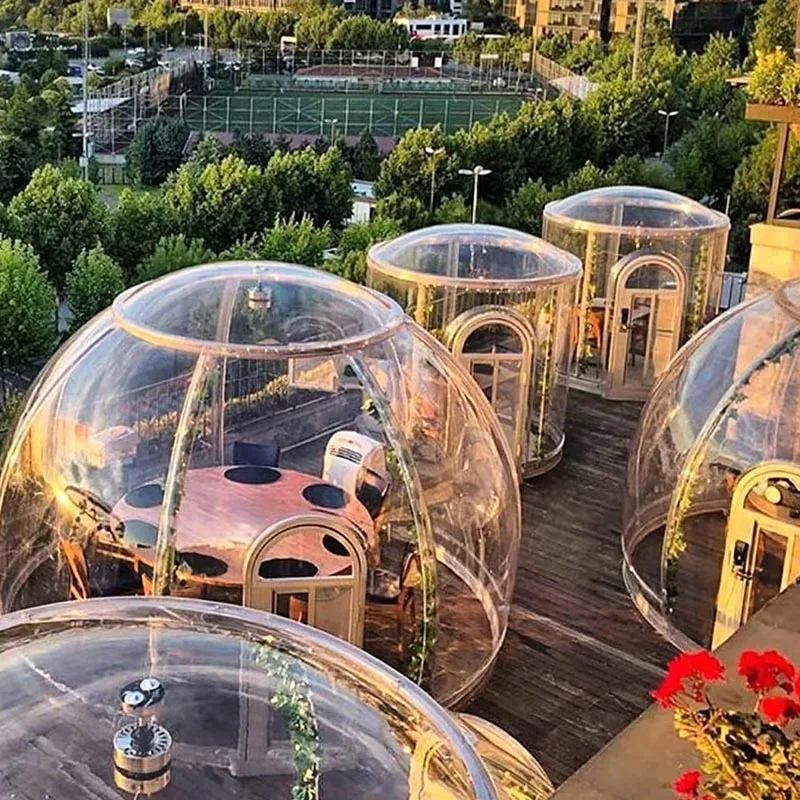 High Quality Outdoor Prefabricated Modular Clear Dome House with Sliding Door