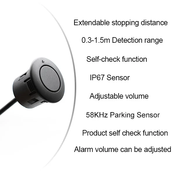 Universal High Quality Ultrasonic Parking Sensor 58khz Rear Reverse Sensor Car Parking With 4 Sensors