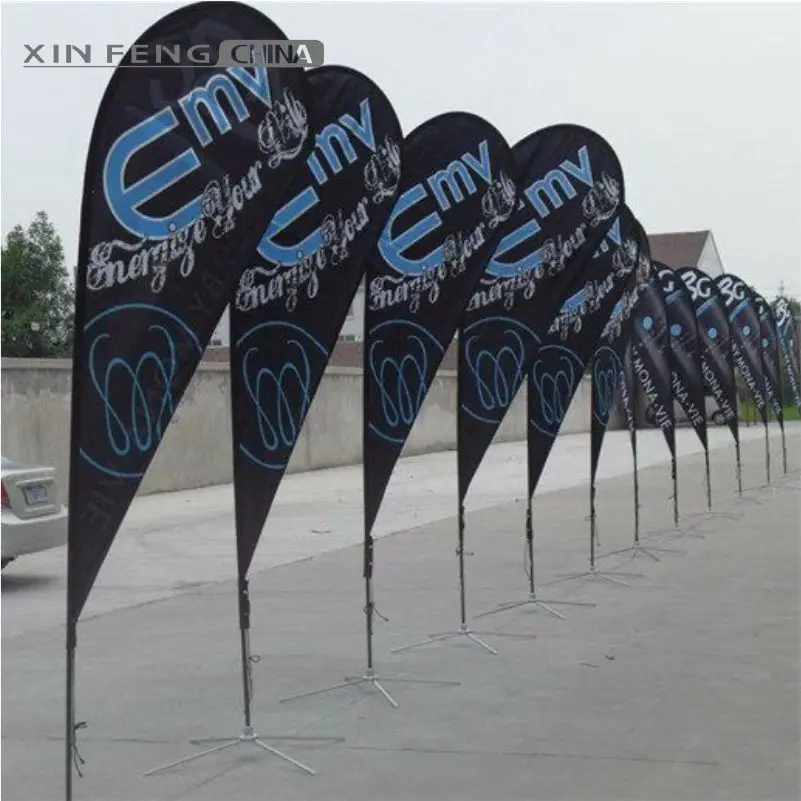 2021 Hot Sales Professional Custom Inkjet Printing Outdoor Advertising Teardrop Beach Flags
