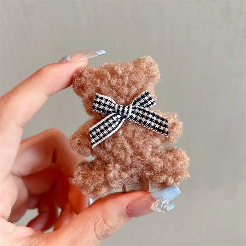 Bear hairpins for girls Hair Clips on hair bangs decorations  children sweet hair clip Accessories