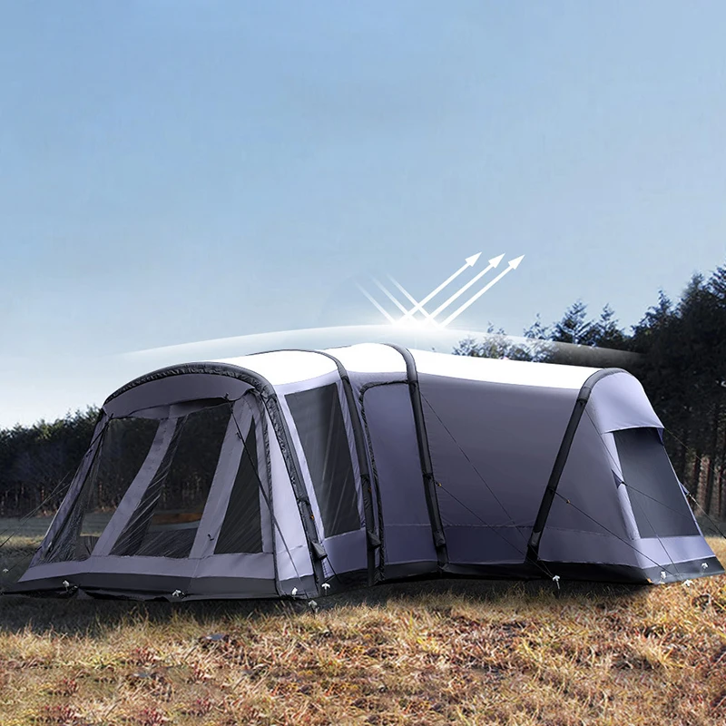 Popular Large Two-room One Room Tent Outdoor Tunnel Camping Tent Folding Fast Open Inflatable Tent for Many People