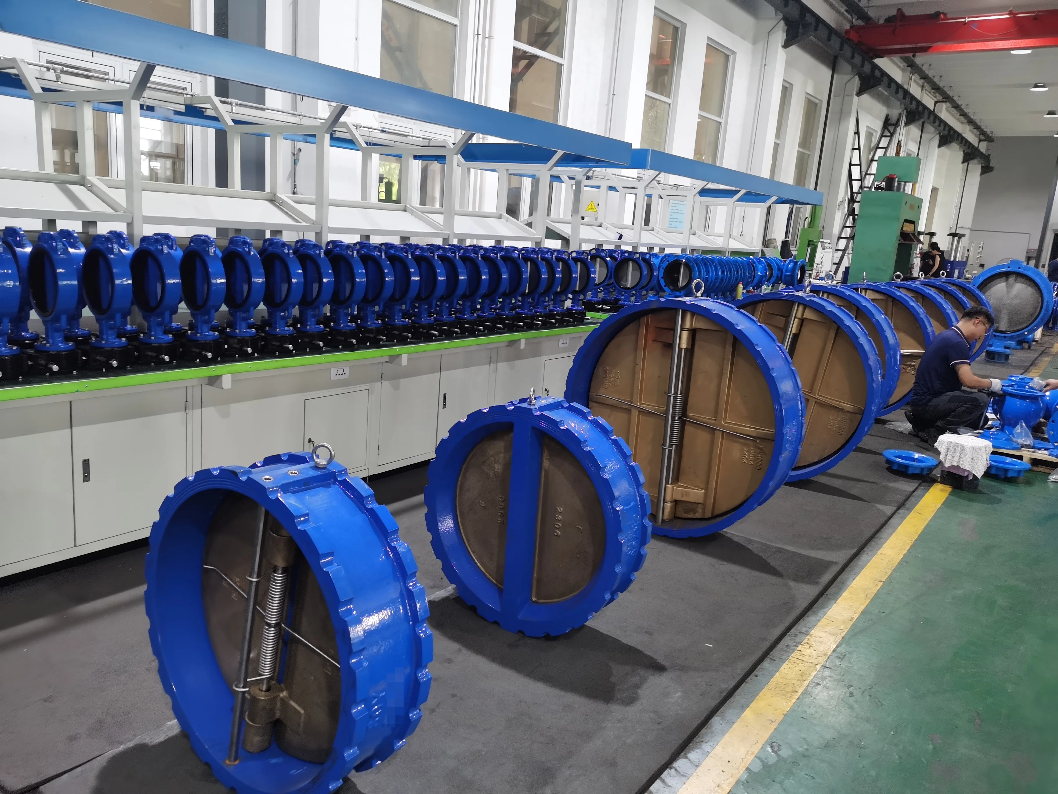 DN1000 PN10 DI Double Door Check Valve with Aluminum Bronze C95400 disc for SeaWater