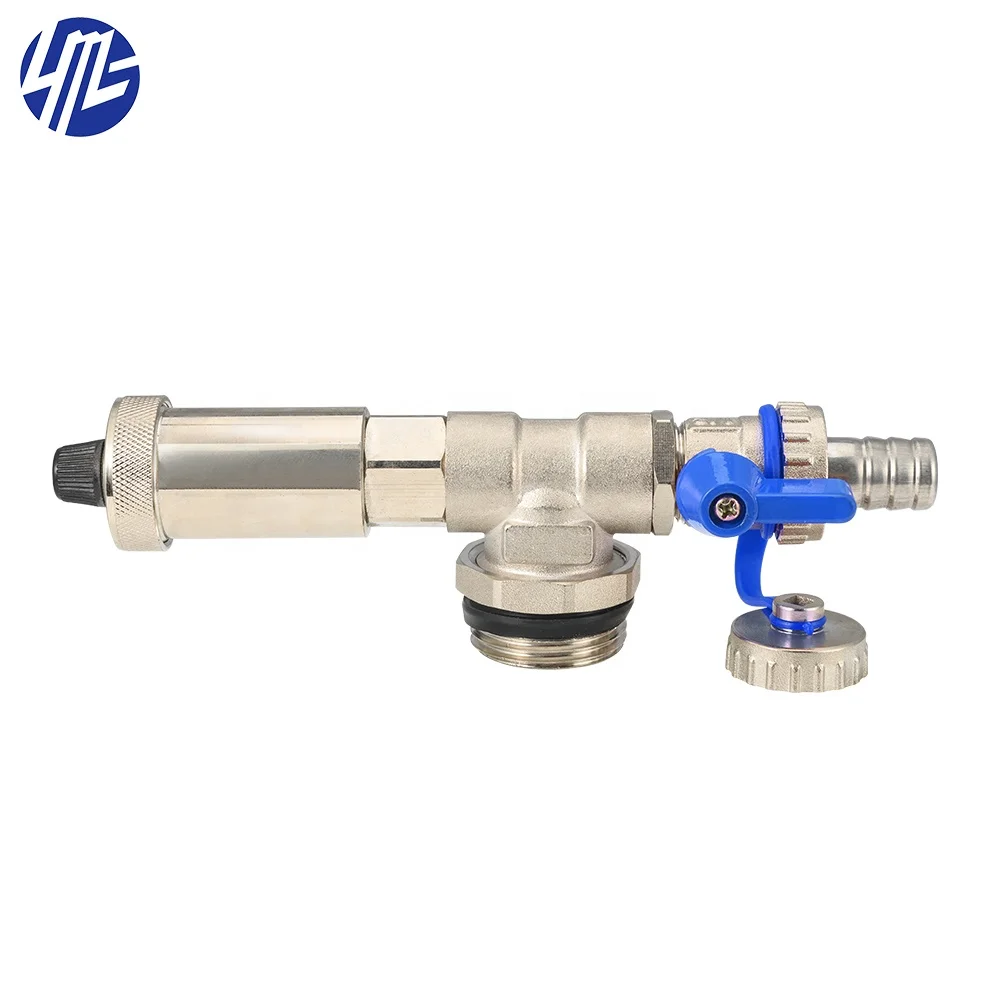 Manual Brass Stem Blow Down Water Heater Drain Valve For Underfloor Heating Systems & Parts