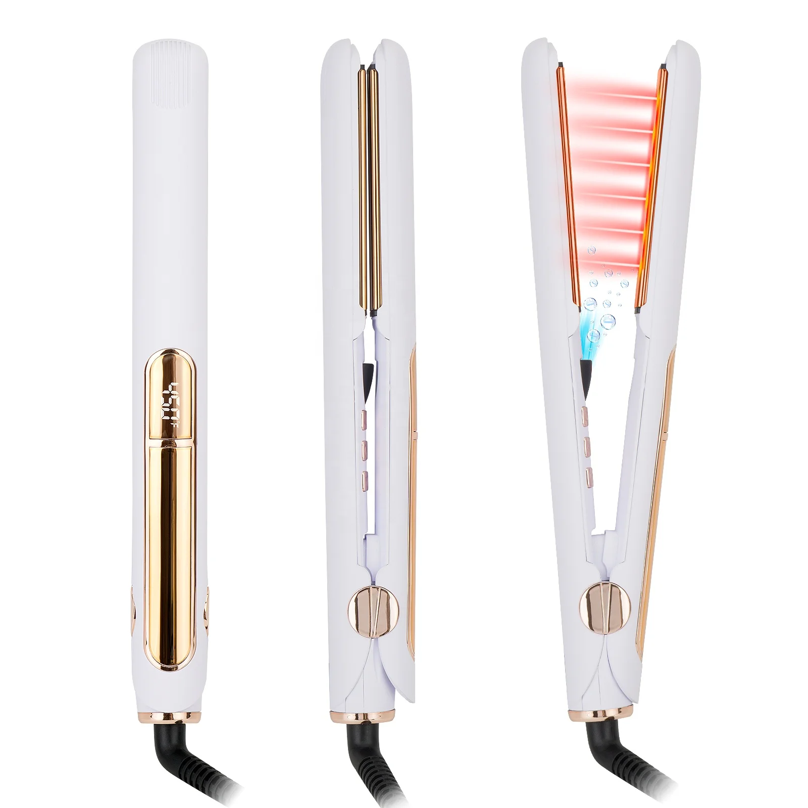 planchas de cabello titanium hair straightener 230C/ 450F far infrared Ionic flat iron