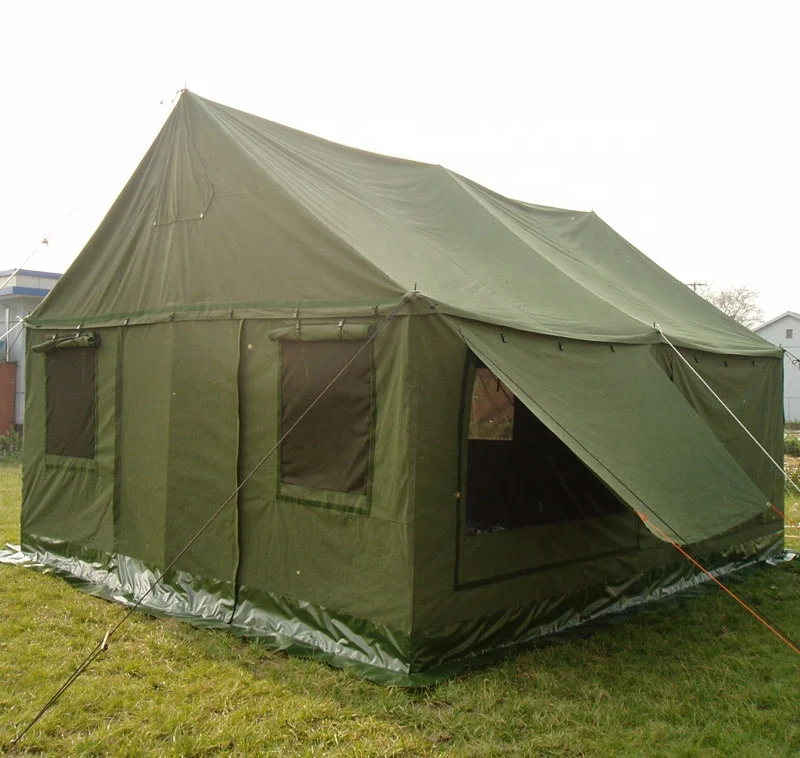 Wholesale Steel Frame Outdoor Winter Green Army Canvas Camping Military Tent