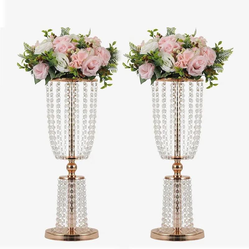Beautiful Wedding Props Gold Silver Flower Stand Vase Party Wedding Supplies