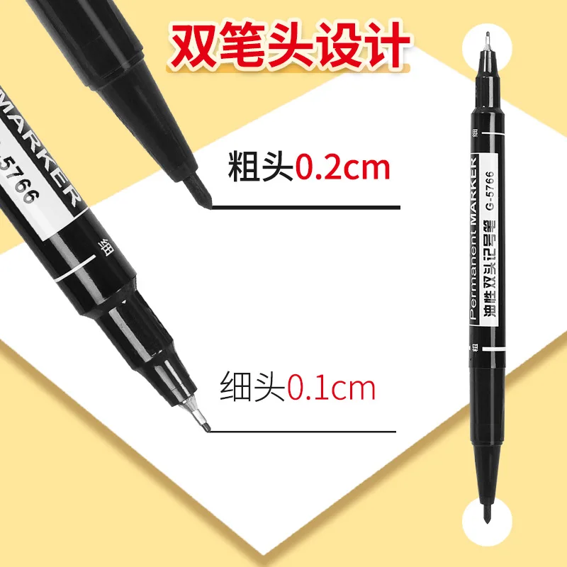 Wholesale diameter 1-2mm oily large capacity quick dry waterproof markers marks mark marking pen small double-ended marker