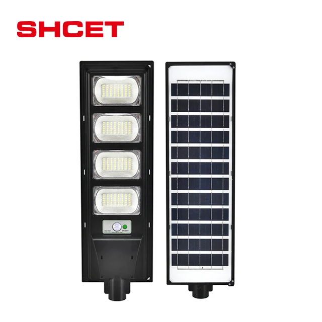2024 Outdoor 3000 SMD led panel solar light motion sensor  private all in one  remote 200W street lamp with pole