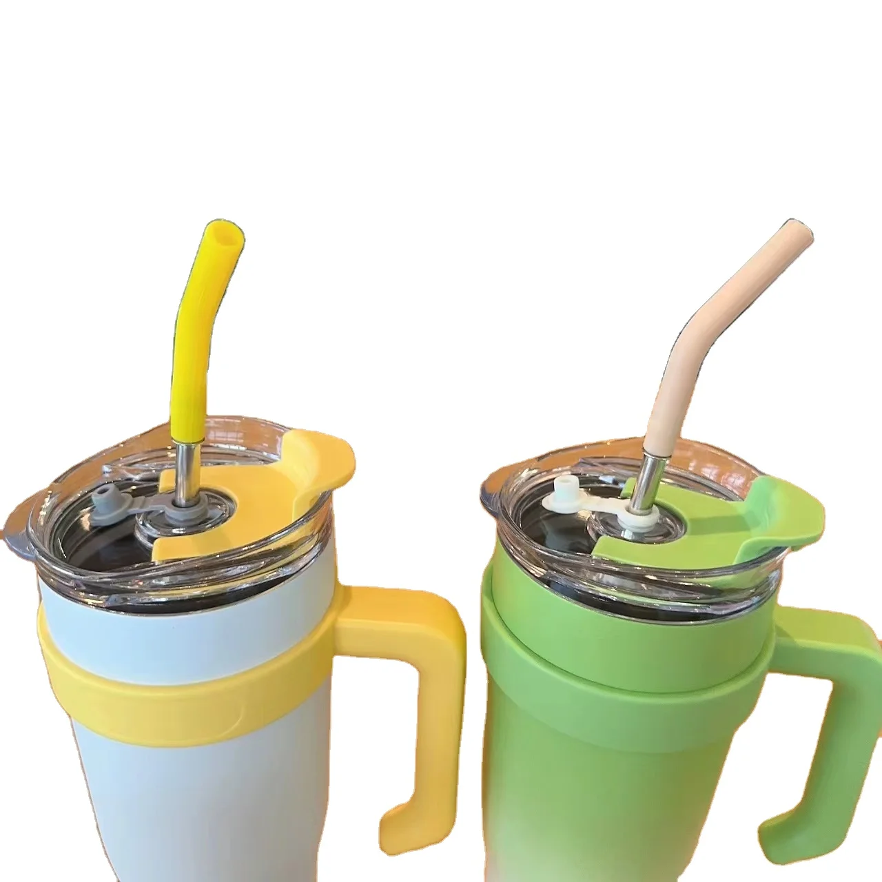 2024 Ama zoM Hot Sale   hot selling 40oz handle ice cream cup 304 sta steel car straw cup outdoor portable tumbler car cup