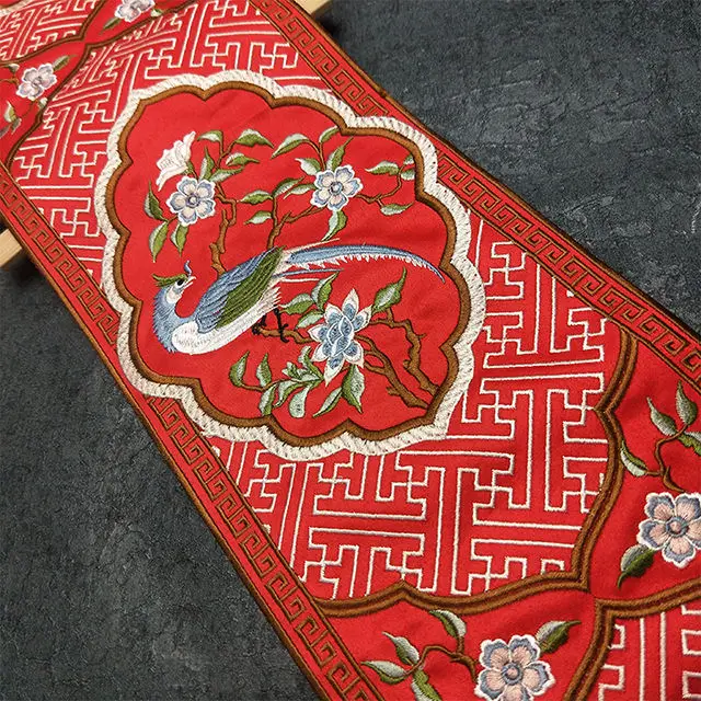Latest Style Embroidery Chinese Hanfu Jacquard Knitted Embroidery Ethnic Style Decorative Lace HF01