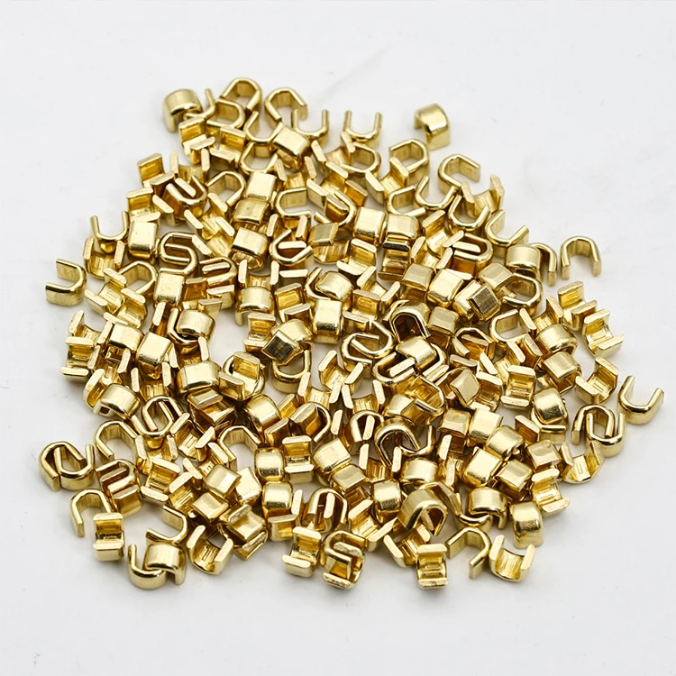 u-shaped brass zipper pin and box zipper top stop for Garment Stop Of U Shape Zip Stopper Zipper Top Stop metal strap end